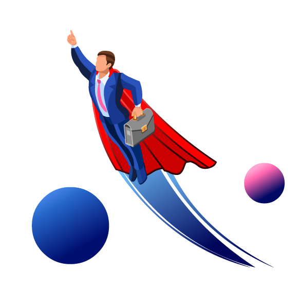 Superman flying for IT workers