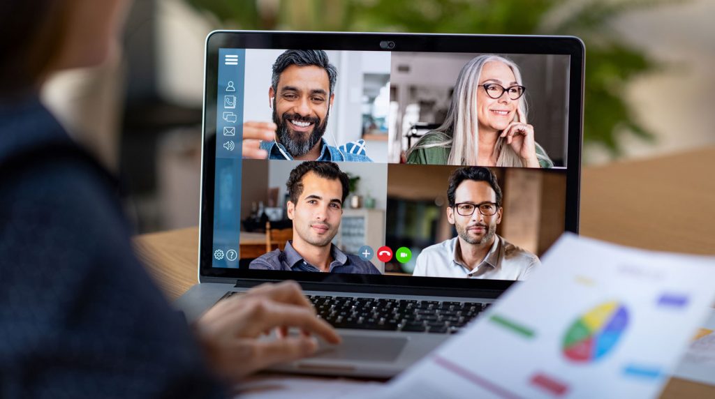 Virtual meeting on computer